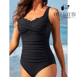 Aqua Eve Classic Retro One Piece Swimsuit Size XXL